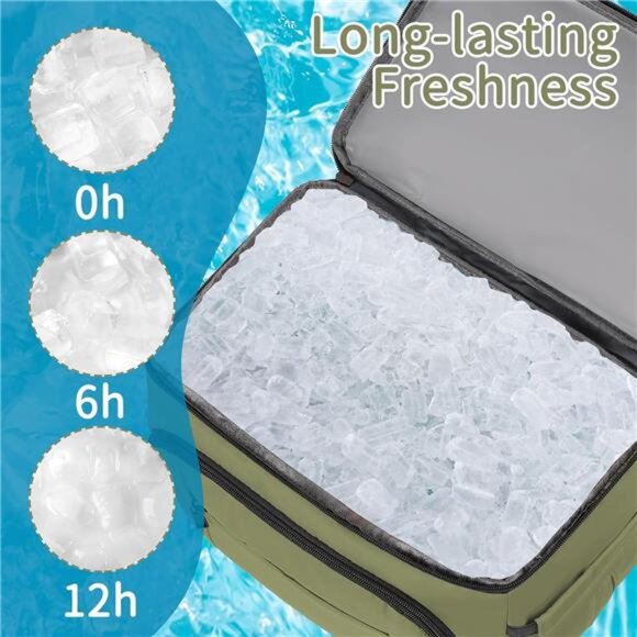 Cooler Backpack,Insulated Backpack Cooler Leakproof Double Deck Cooler Bag - Picture 3 of 7